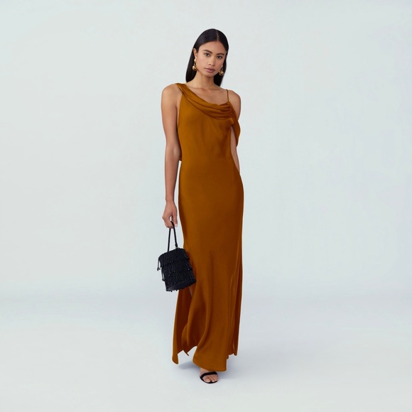 Fame and Partner Francois Maxi Dress in Rust